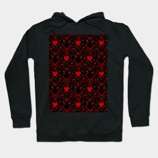 BLACK And Red Hearts Happy Valentines Day Hoodie